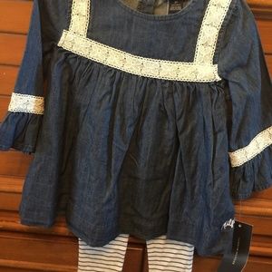 Tommy Hilfiger Girls 2 Piece Set Denim Tunic & Leg